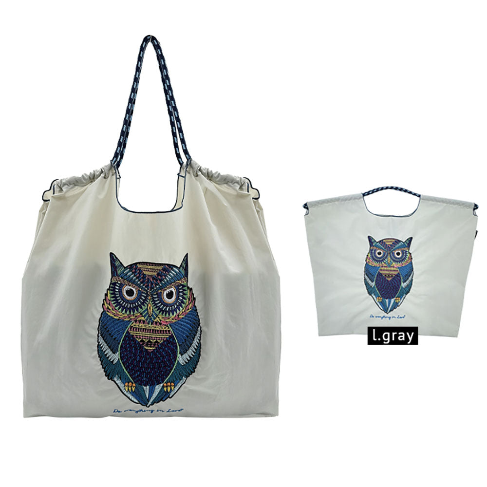 Embroidered Owl Rope Nylon Tote Bag – Durable Casual Shoulder Bag for Everyday Use