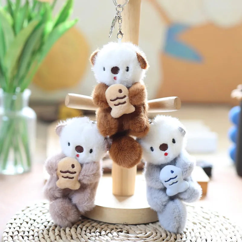 Otter Plush Keychain – Cute Otter Plush Keychain for Backpack Keyrings
