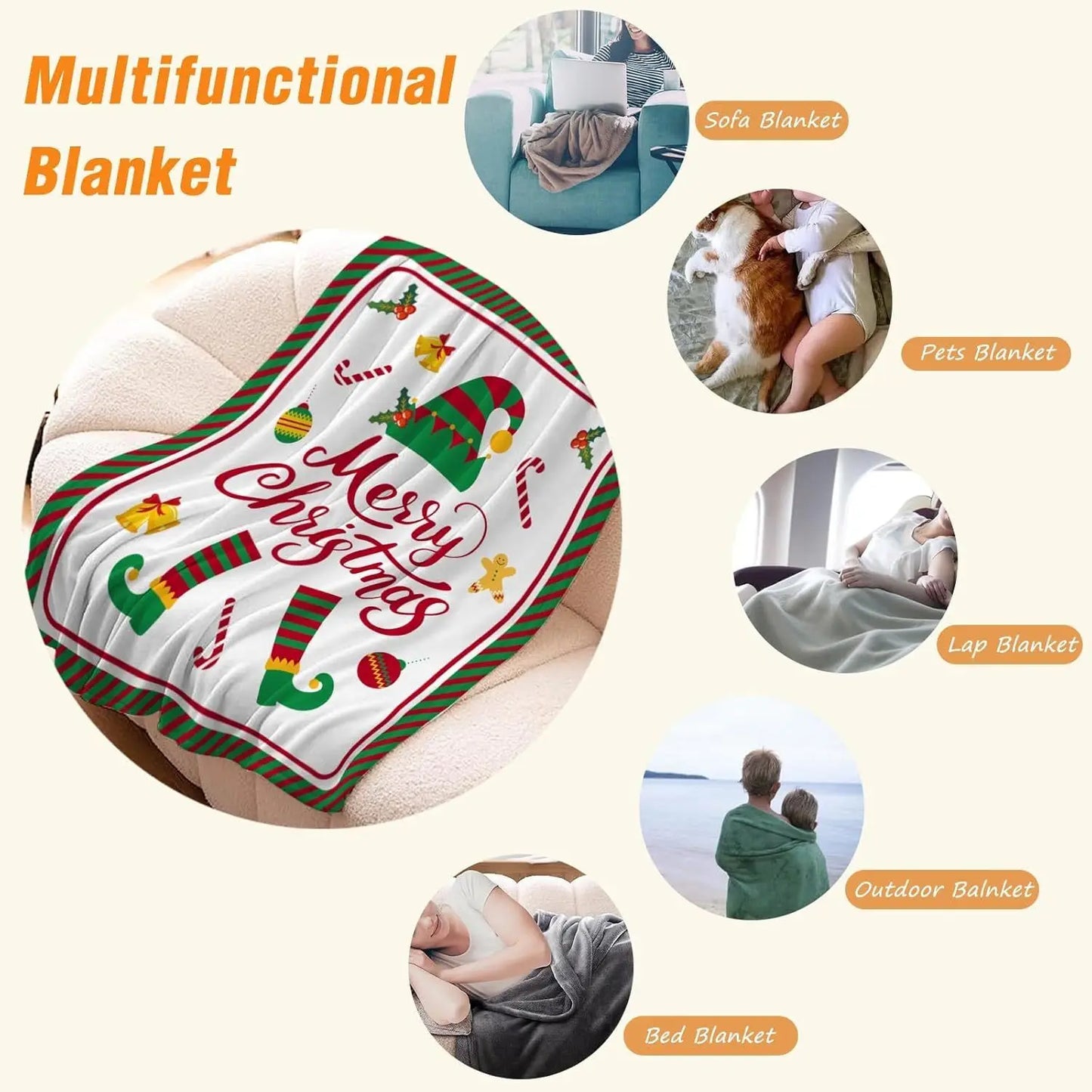 Christmas Throw Blanket for Couch, Bed, or Gifting