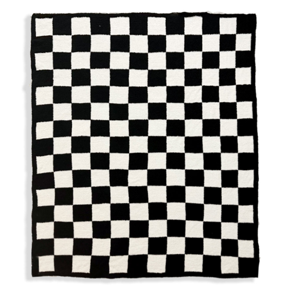 Reversible Checkerboard Patterned Throw Blanket – Soft Cozy Double-Sided Sofa & Bed Blanket
