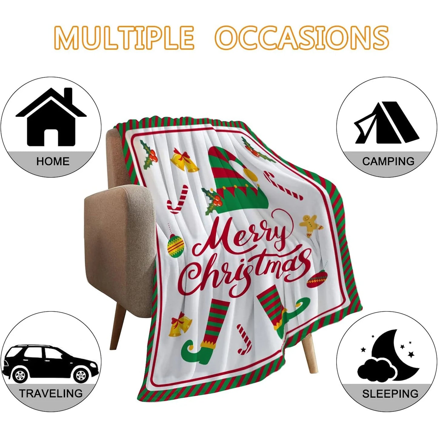 Christmas Throw Blanket for Couch, Bed, or Gifting