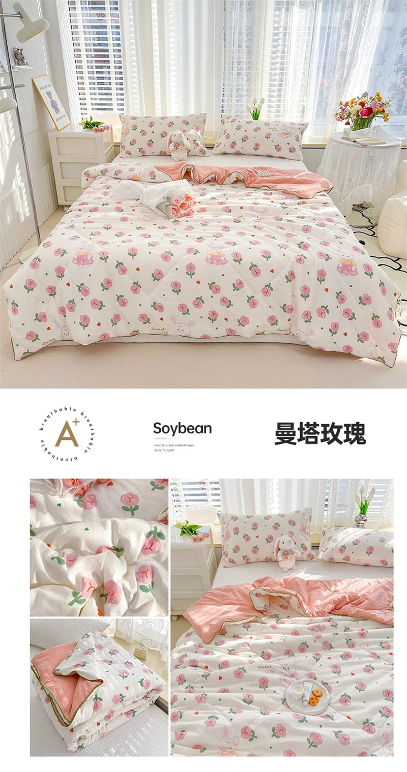 Reversible Quilt Set | Soft Lightweight Bedding with Two-Sided Design