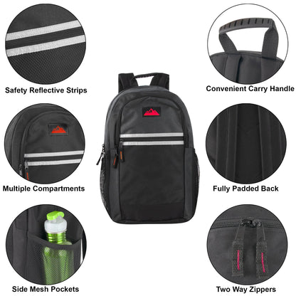 18 Inch Multi-Pocket Reflective Backpack - 5 Colors