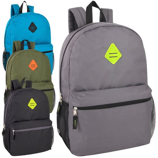 19 Inch Lash Tab Backpack W Side Mesh Pockets - 4 Colors