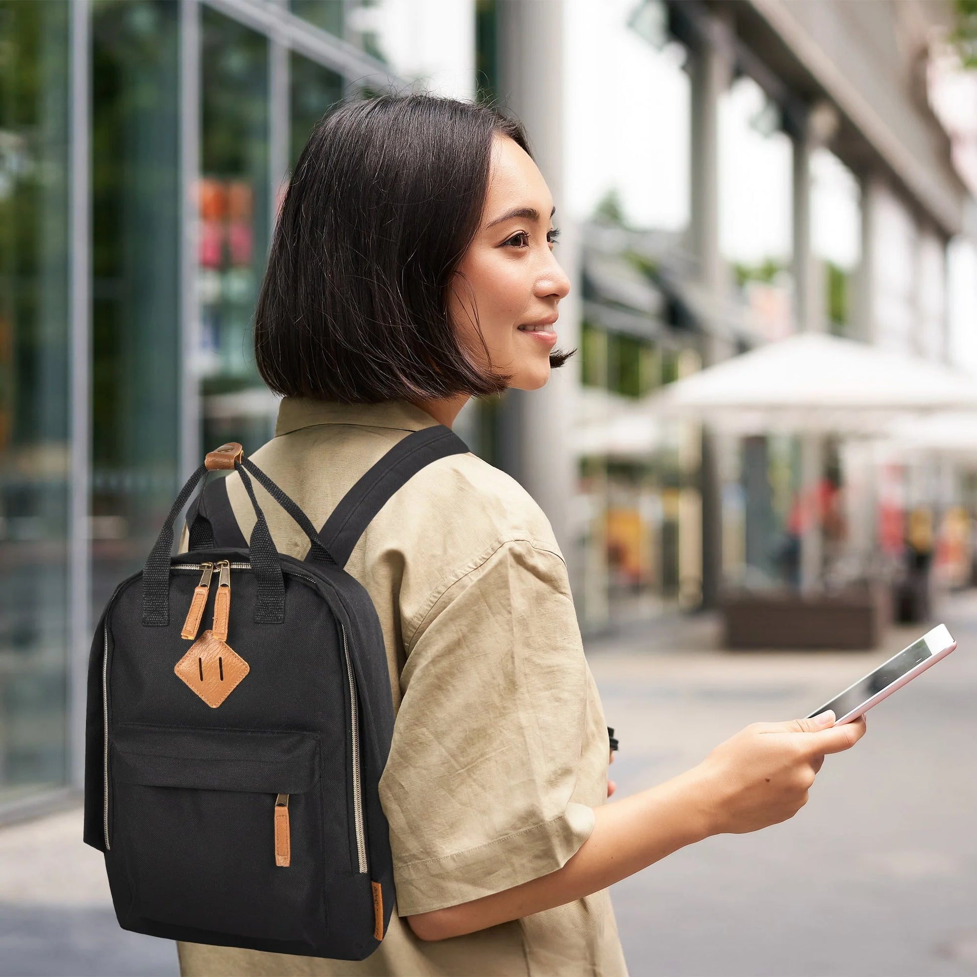 12-Inch Squared Mini Backpack with Twin Handle - 8 Colors
