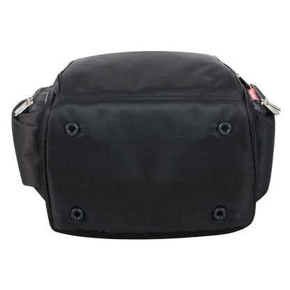 Fisher-Price Fastfinder Multi-Pocket Diaper Bag Backpack + Changing Pad Set - Black with Teal Interior