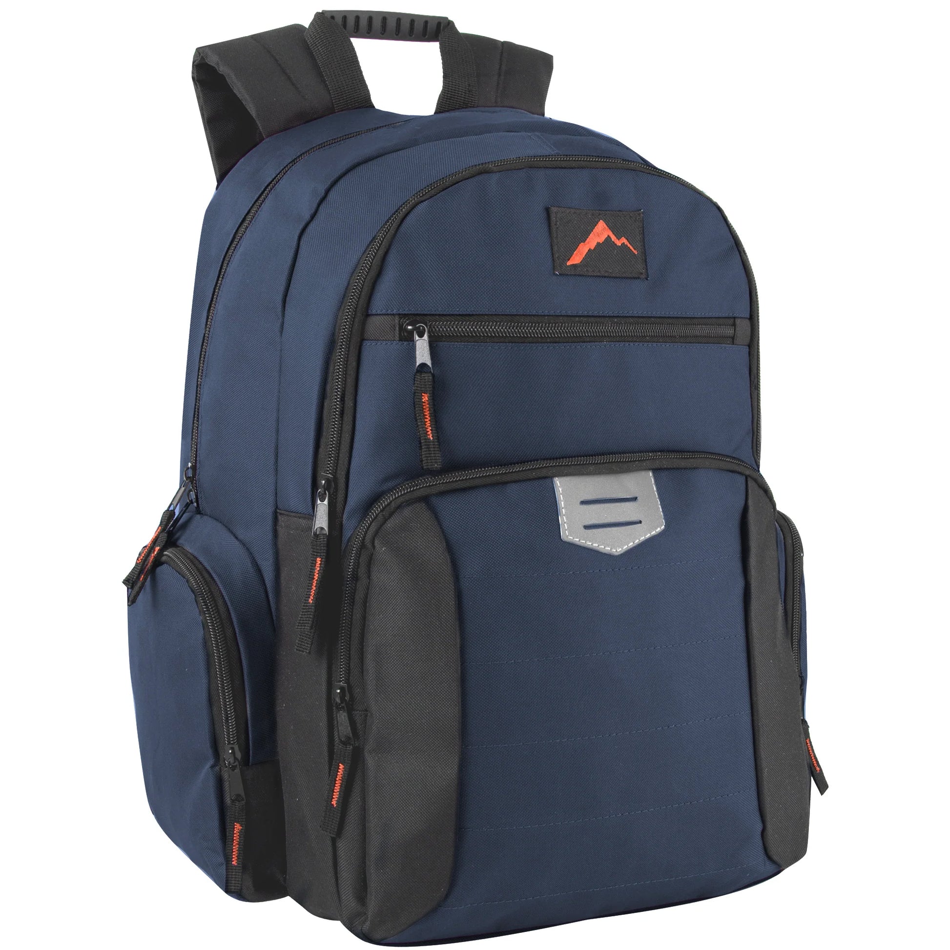 18-Inch Reflective Multi Pocket Backpack with Laptop Section - 4 Dark Colors