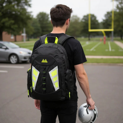 19 Inch Mountain Edge Multi-Pocket Reflective Backpack with Laptop Section - Black