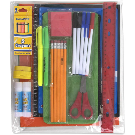 19-Inch Side Pocket Backpack with 30-Piece School Supply Kit - 4 Boys Colors