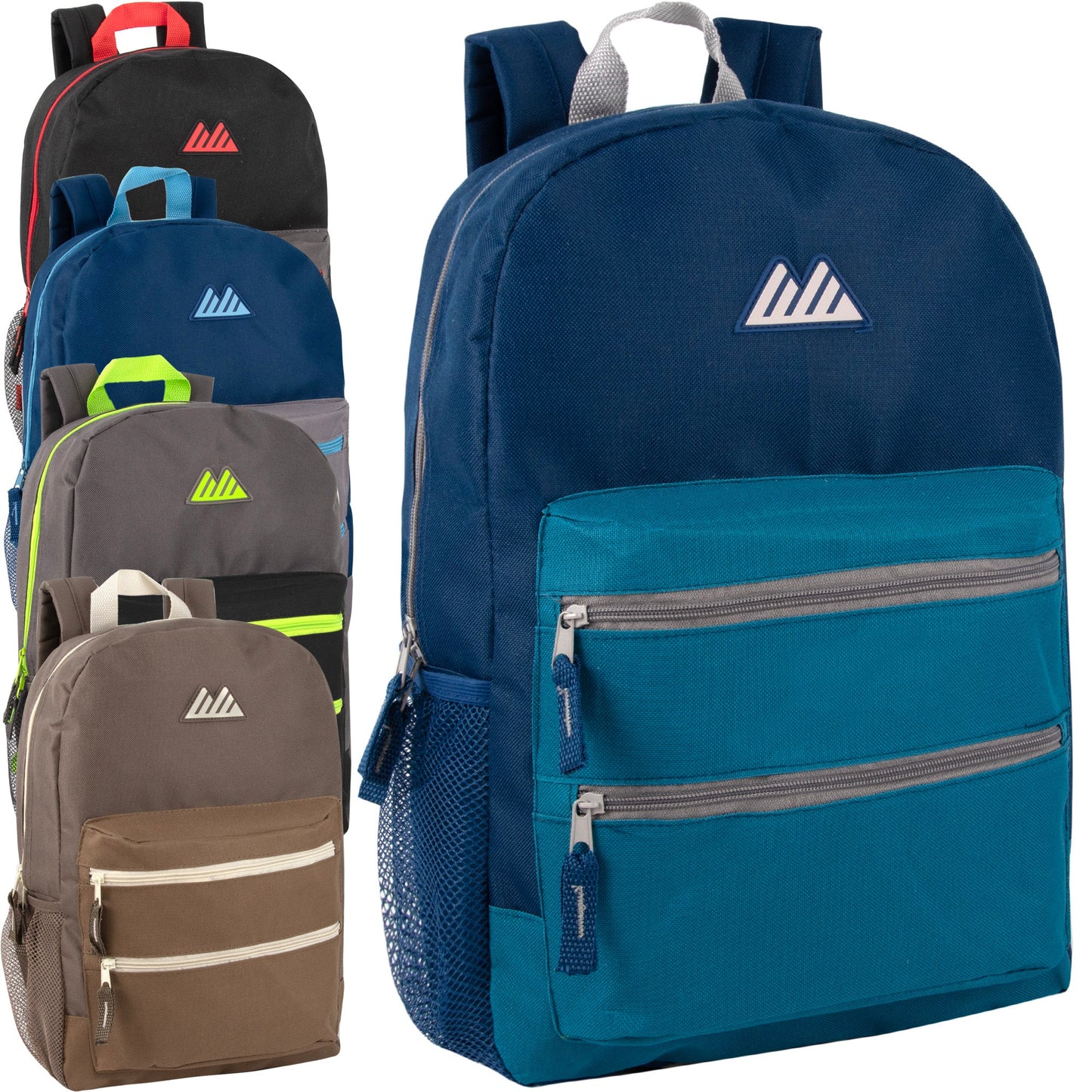 17-Inch Double Front Zippered Pocket Backpack