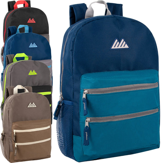 17-Inch Double Front Zippered Pocket Backpack