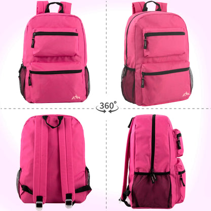 17 Inch Double Front Pocket Backpack - 3 Pastel Colors