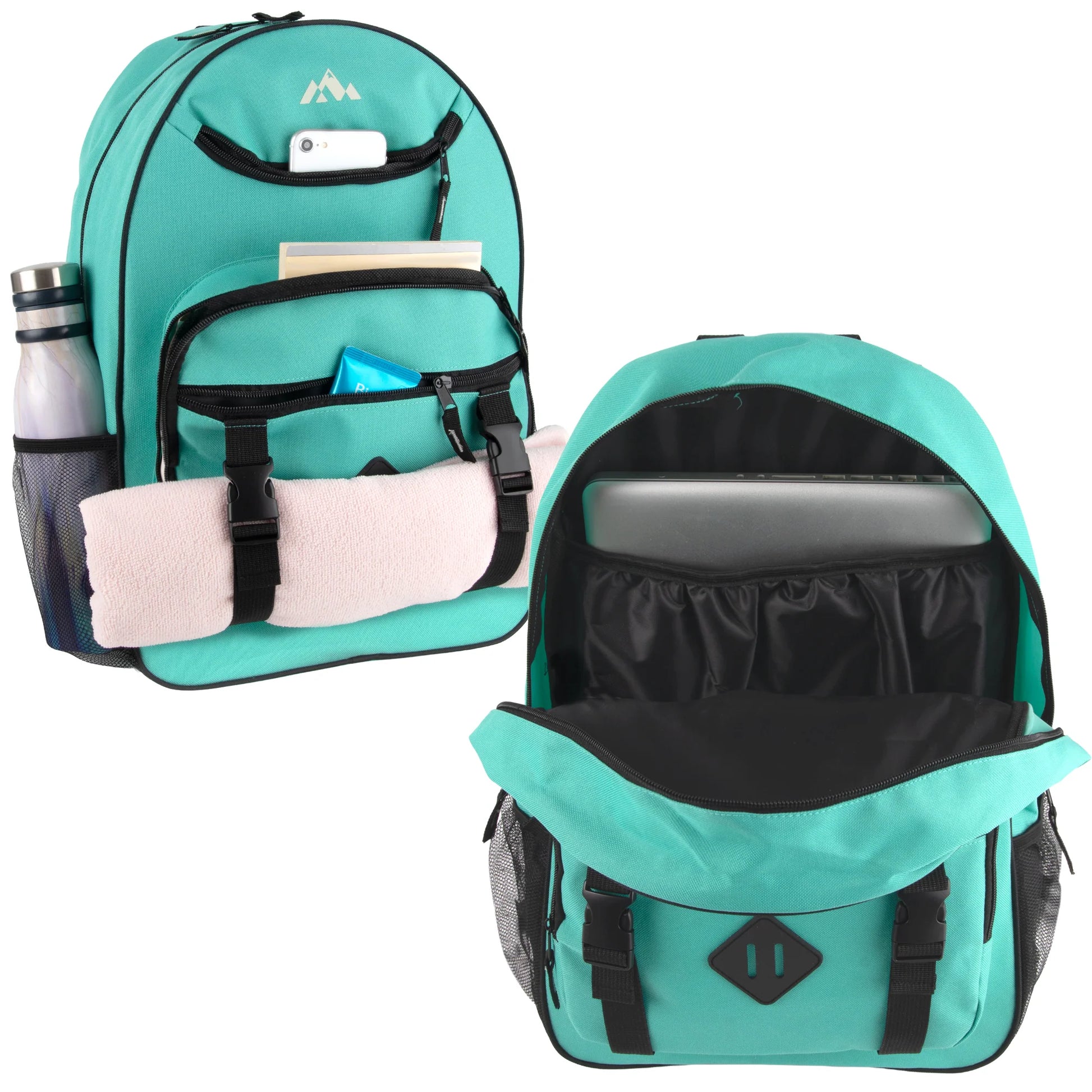 18 Inch Double Buckle Backpack with Laptop Section - 3 Colors