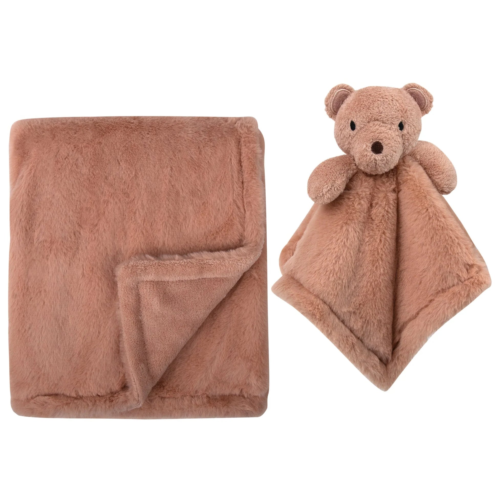 Baby 2 Piece Set Fleece Blankets 36" X 30" & Snuggler - Bear