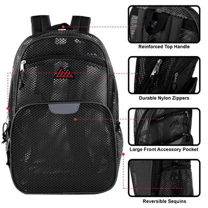 18 Inch Pro Jersey Reflective Mesh Backpack - 4 Colors