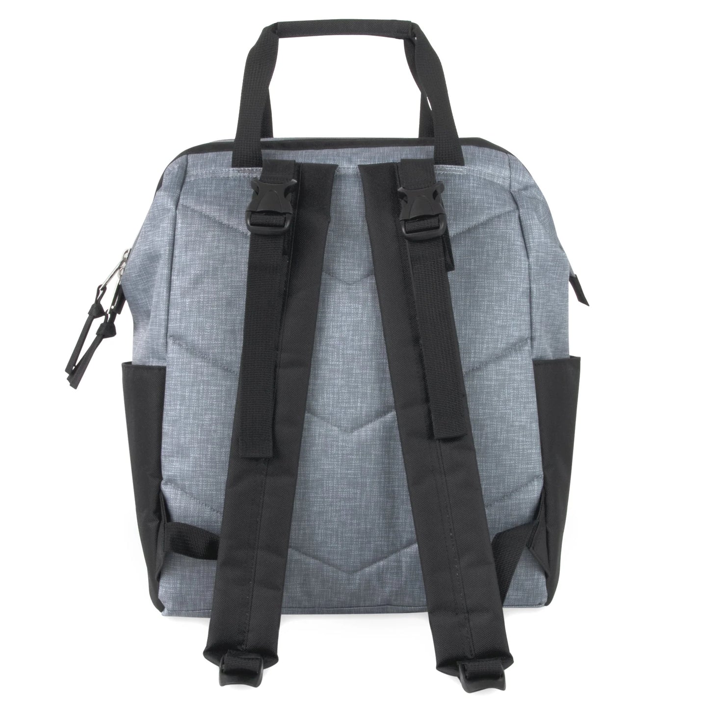 Baby Essentials Quilted Diaper Bag Backpack W Changing Pad - Black & Grey
