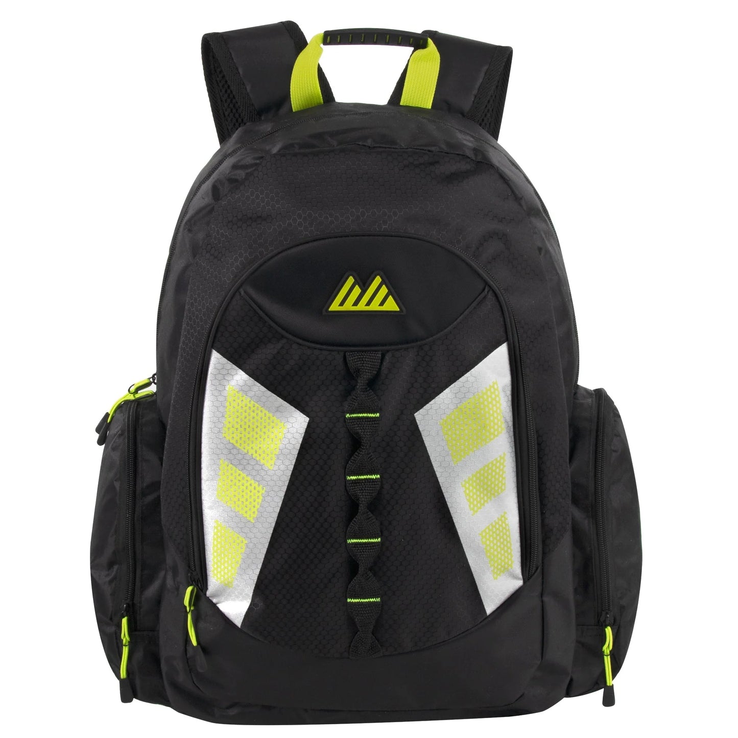 19 Inch Mountain Edge Multi-Pocket Reflective Backpack with Laptop Section - Black