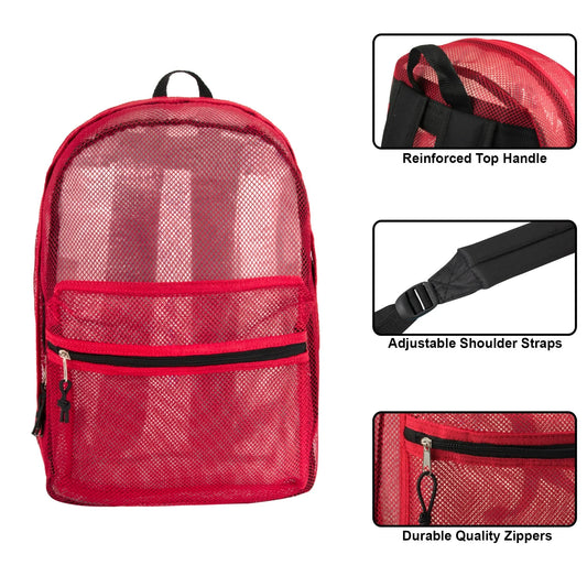 17 Inch Premium Mesh Backpack - 5 Colors