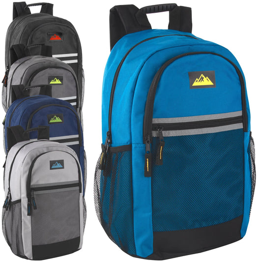 18 Inch Multi-Pocket Reflective Backpack - 5 Colors