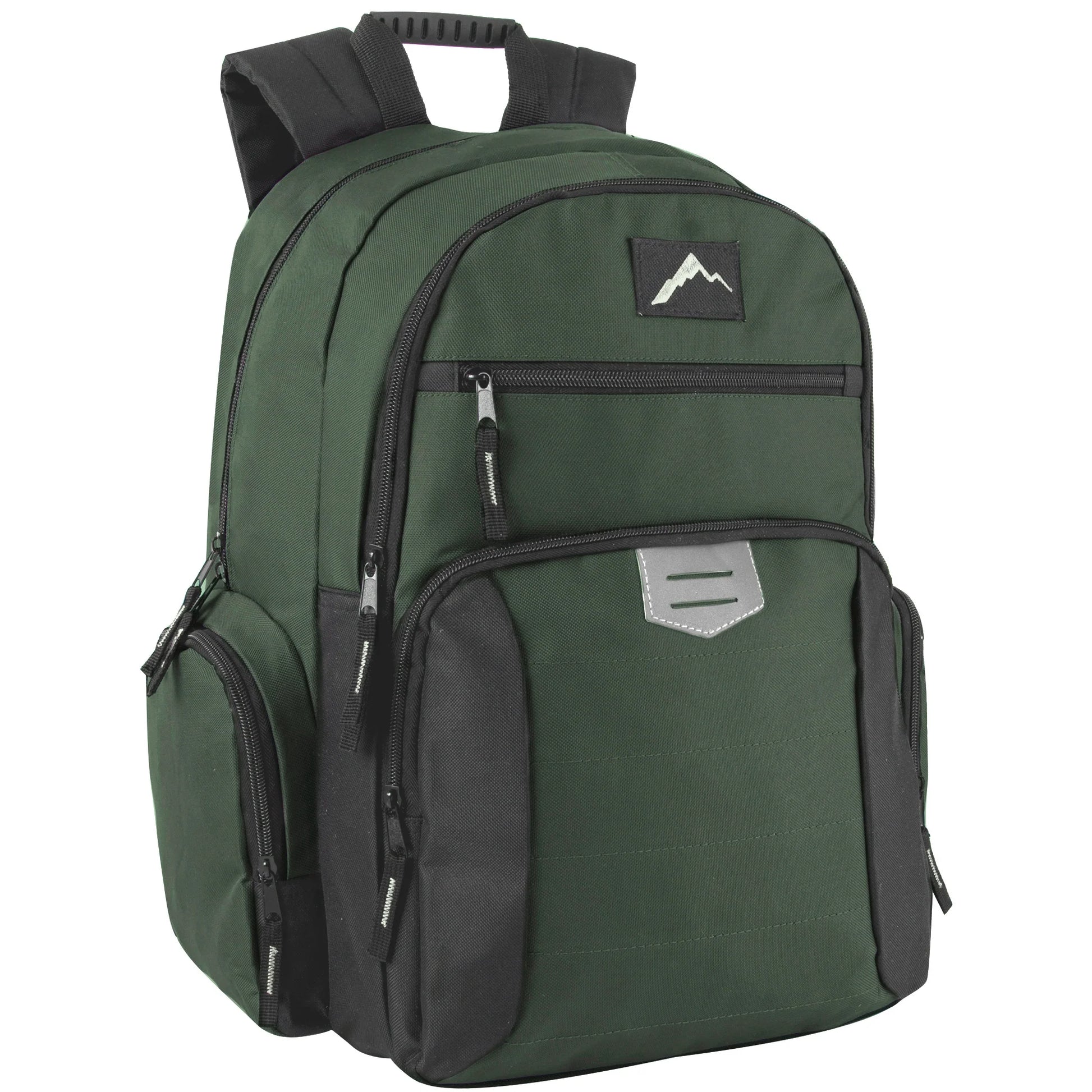 18-Inch Reflective Multi Pocket Backpack with Laptop Section - 4 Dark Colors