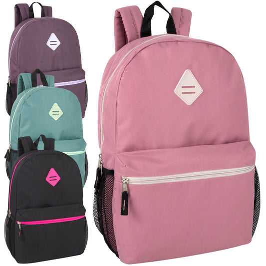 19 Inch Lash Tab Backpack W Side Mesh Pockets - Girls Colors
