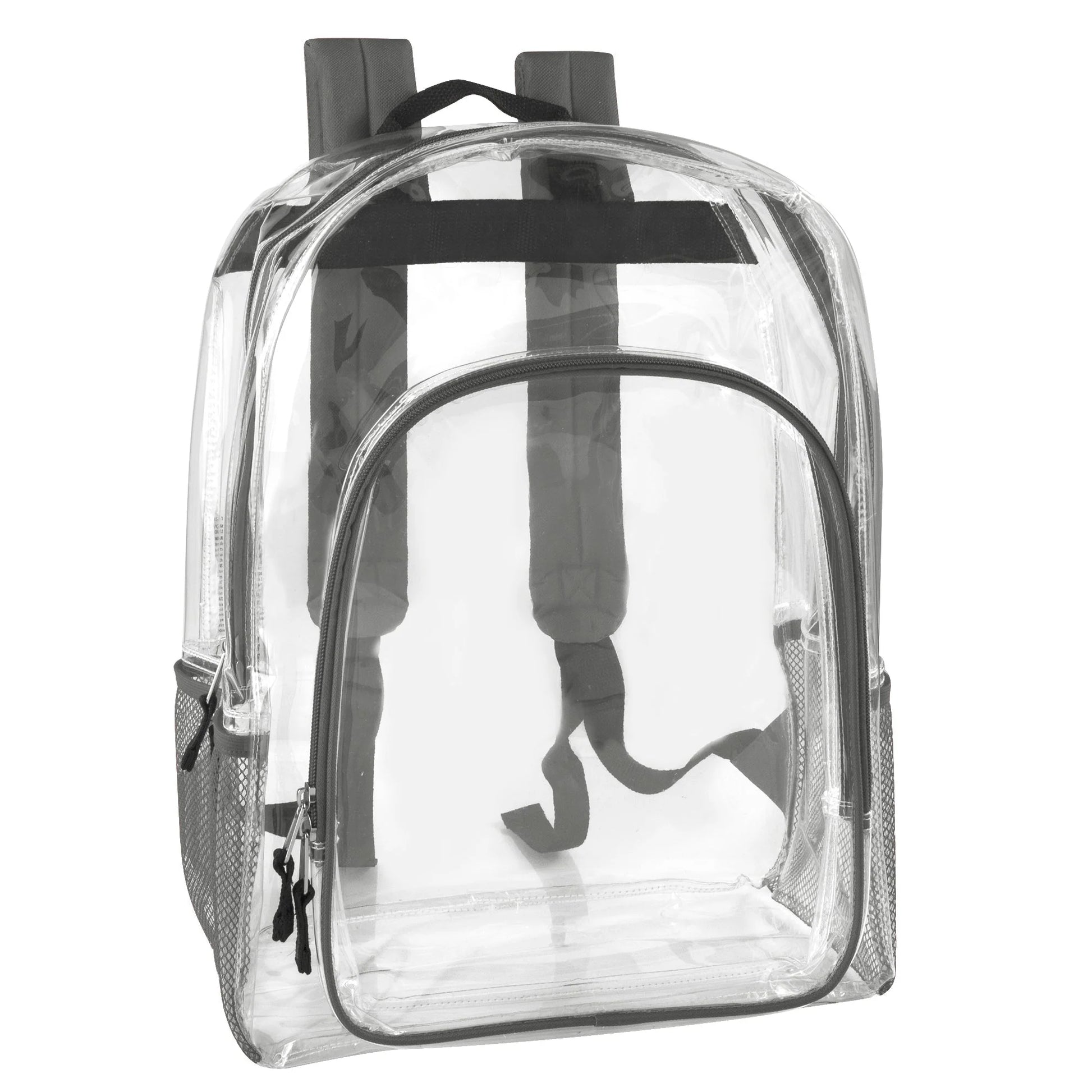 Deluxe 17 Inch Clear Backpack with Side Pockets