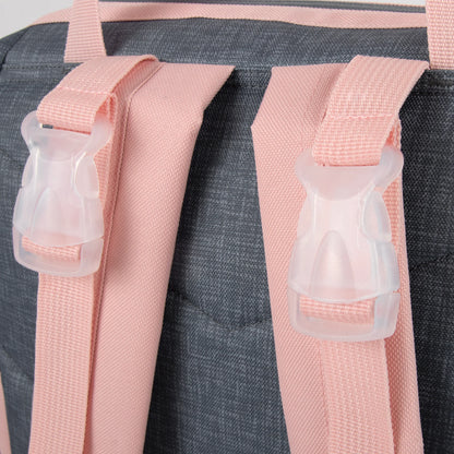 Baby Essentials Two-Tone Wide Opening Diaper Bag Backpack with Changing Pad and Stroller Straps