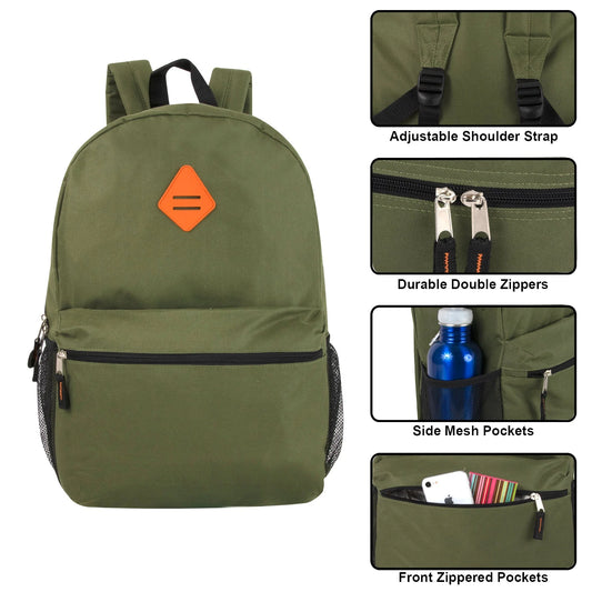 19 Inch Lash Tab Backpack W Side Mesh Pockets - 4 Colors