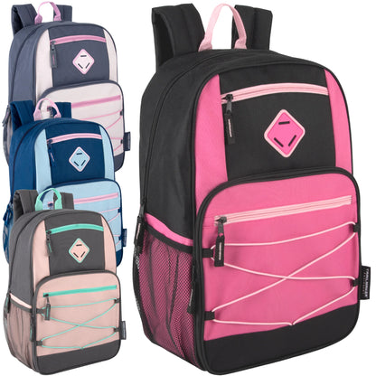 19 Inch Dome Bungee Backpack with Laptop Section - Girls Assortment