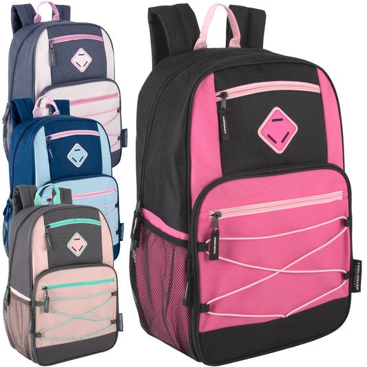 19 Inch Dome Bungee Backpack with Laptop Section - Girls Assortment