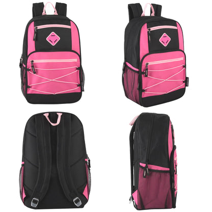 19 Inch Dome Bungee Backpack with Laptop Section - Girls Assortment
