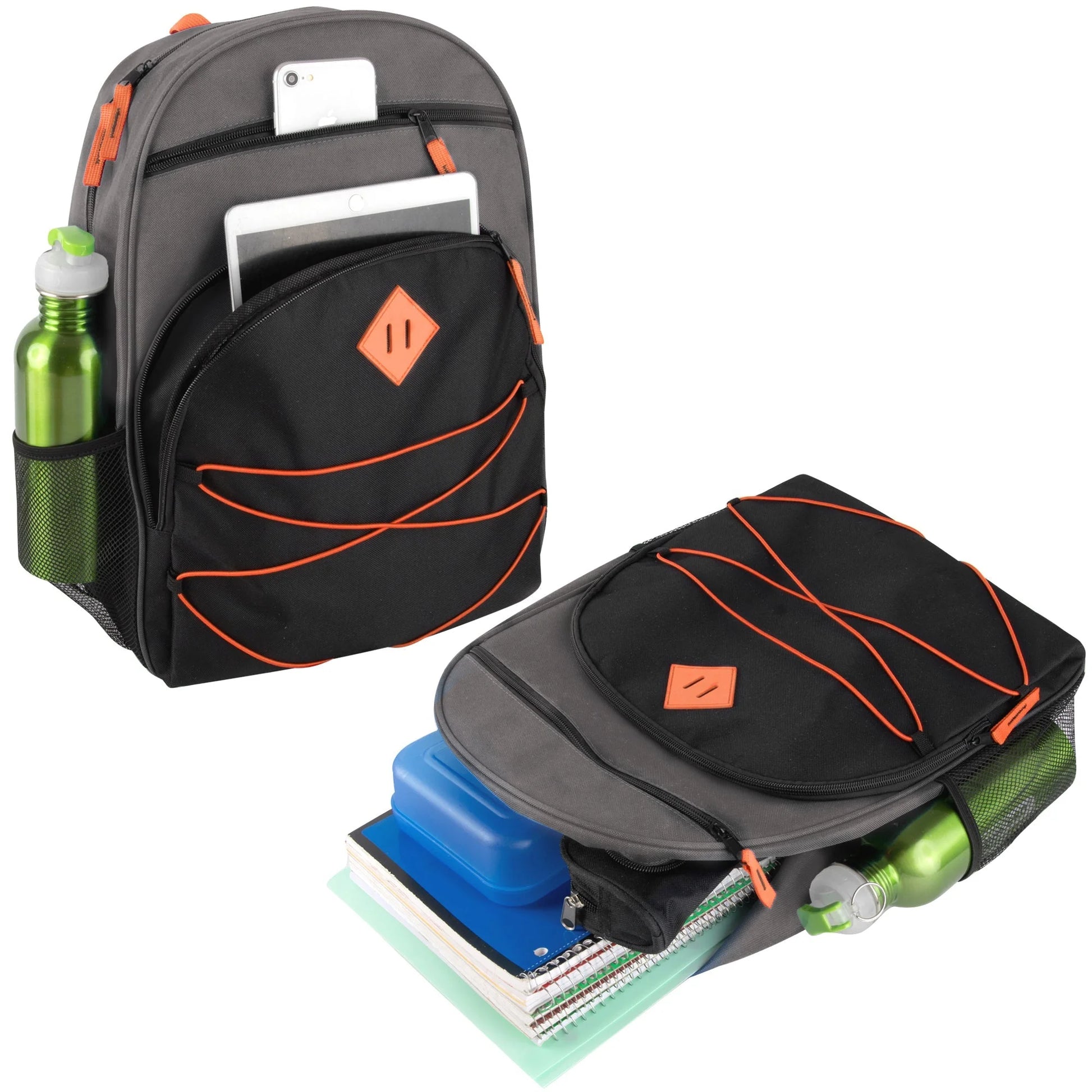 17-Inch Multi Pocket Bungee Backpack - 5 Colors
