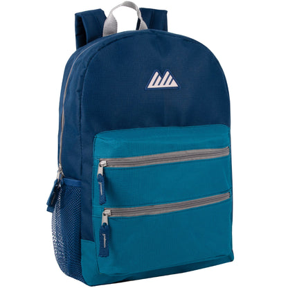 17-Inch Double Front Zippered Pocket Backpack