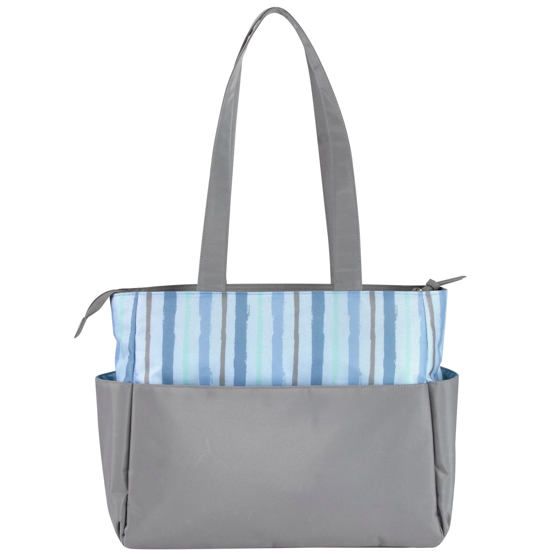 Baby Essentials Diaper Bag Tote 5-Piece Set - Blue Rainbow Themed