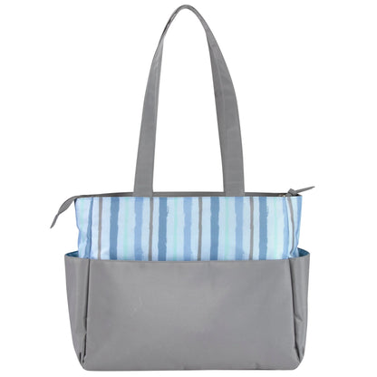 Baby Essentials Diaper Bag Tote 5-Piece Set - Blue Rainbow Themed