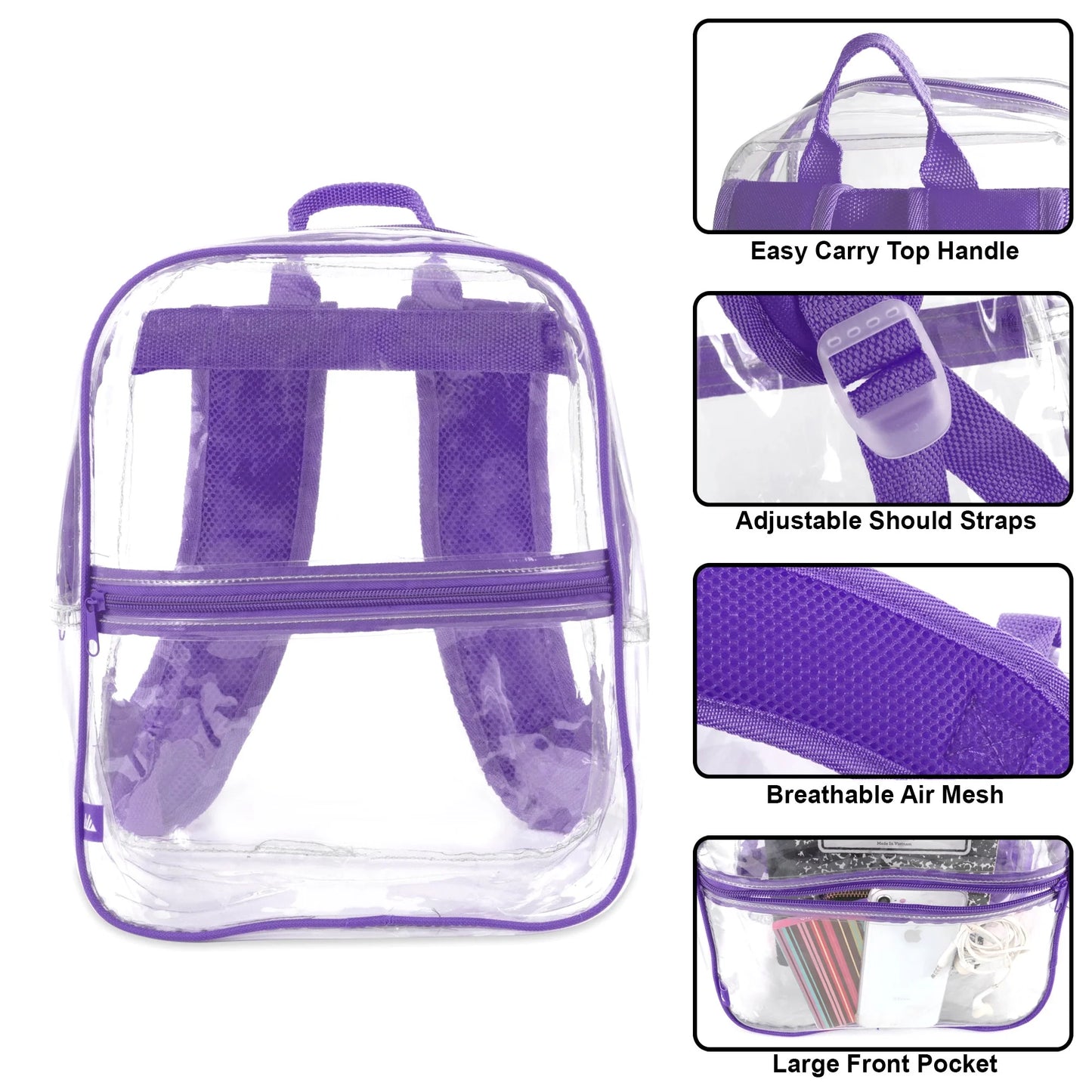 12-Inch Clear Mini Backpack