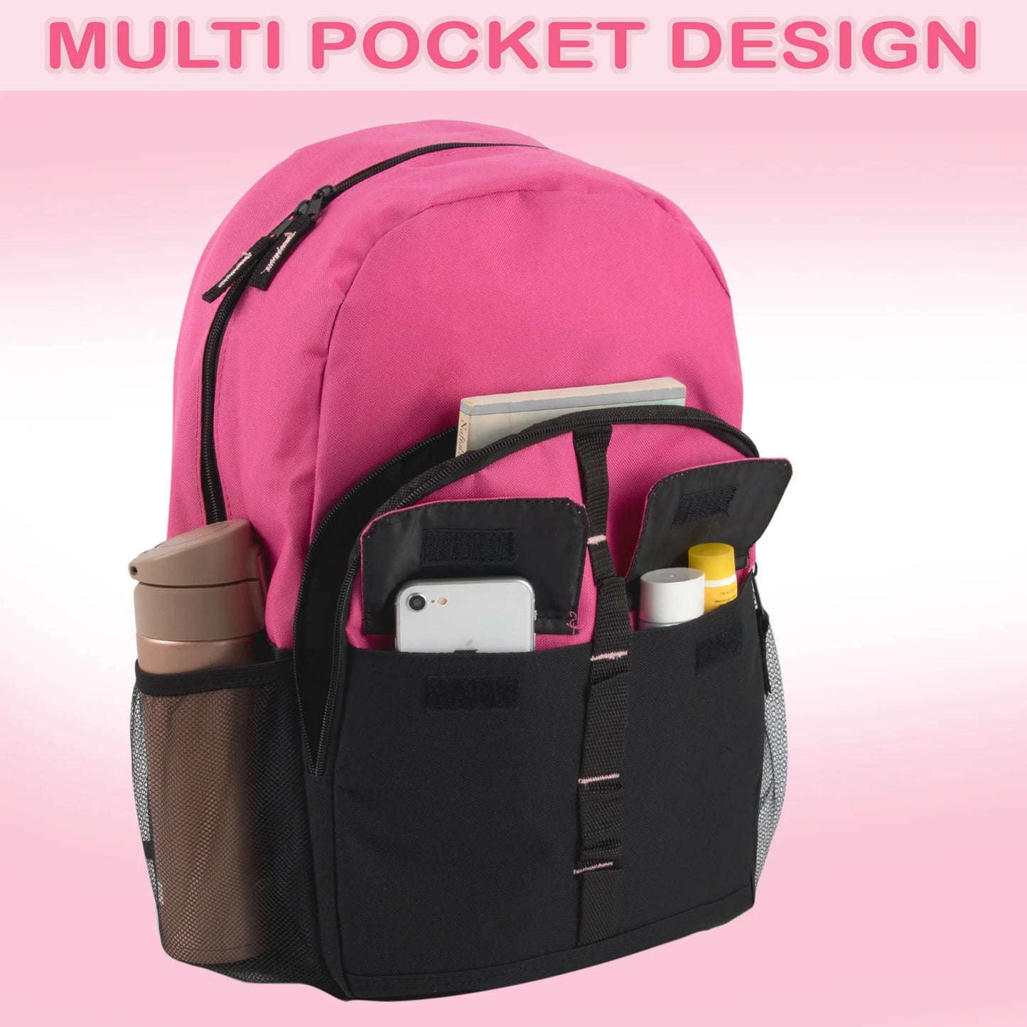 18 Inch Double Flap Daisy Chain Backpack - 3 Pastel Colors