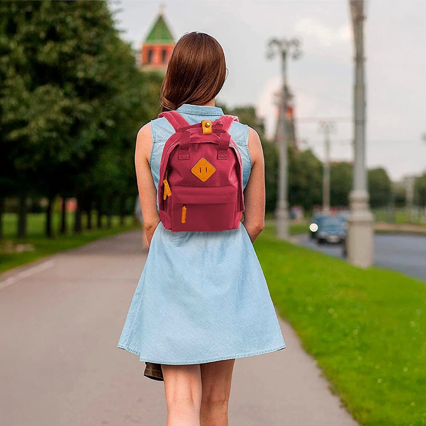 12-Inch Squared Mini Backpack with Twin Handle - 8 Colors
