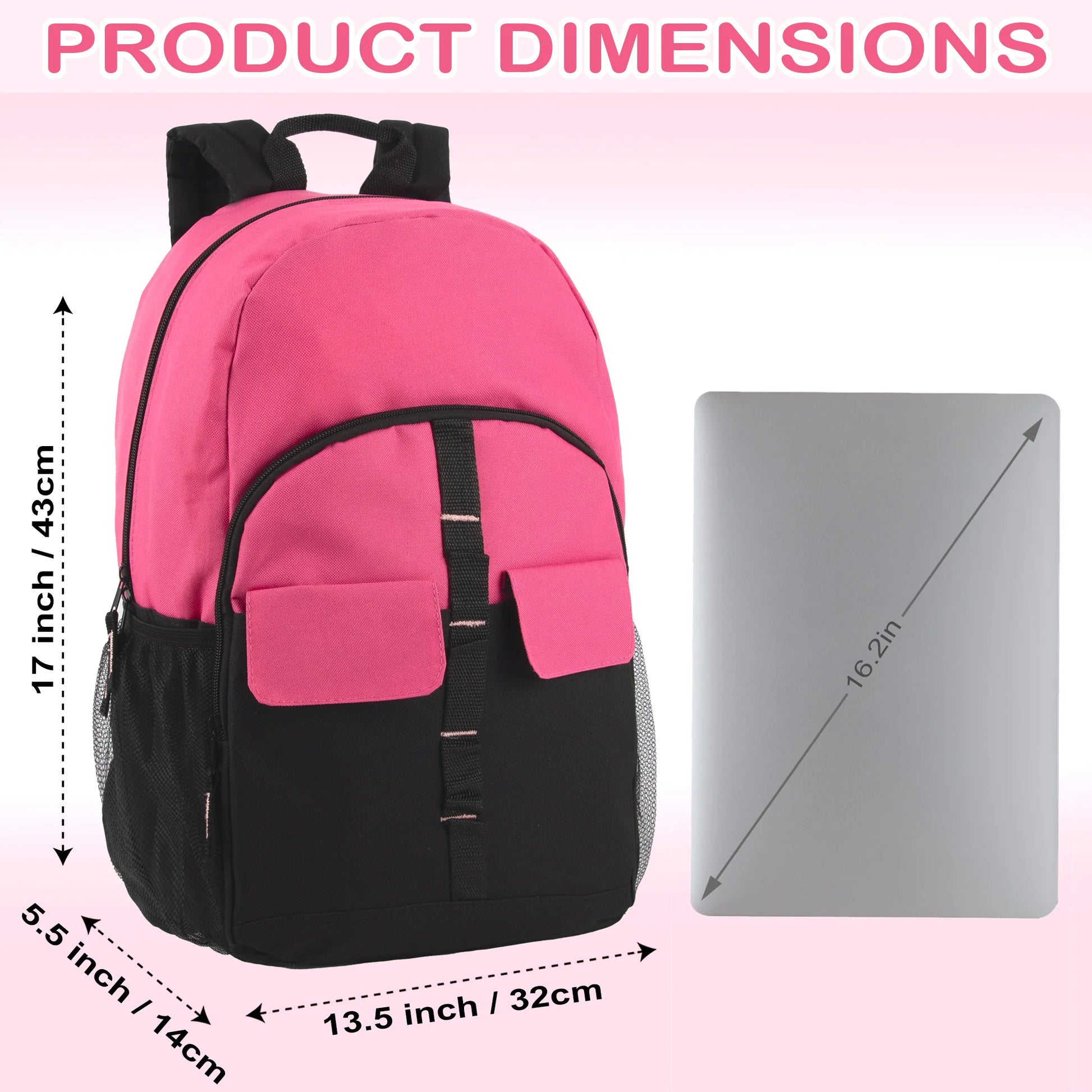 18 Inch Double Flap Daisy Chain Backpack - 3 Pastel Colors
