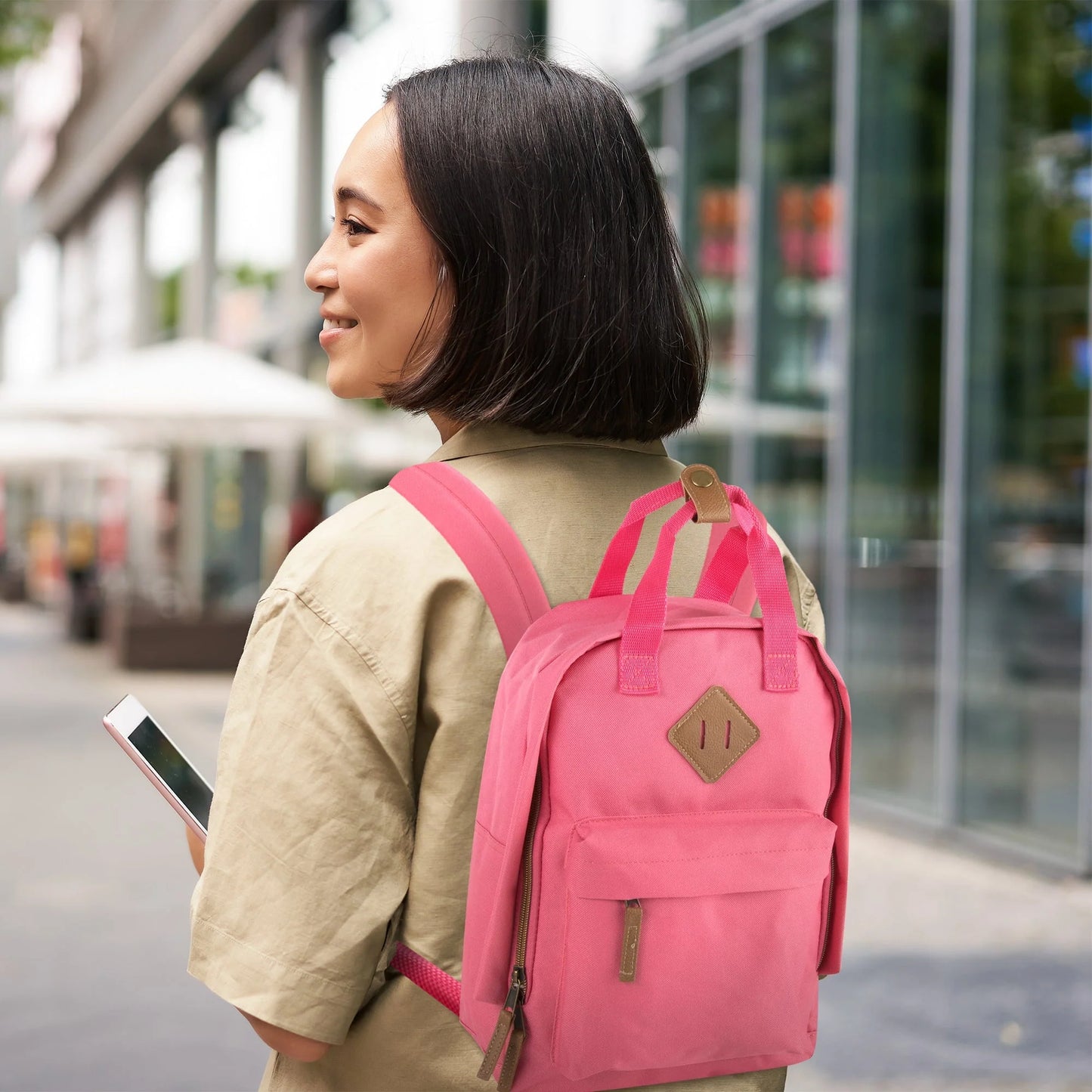12-Inch Squared Mini Backpack with Twin Handle - 8 Colors