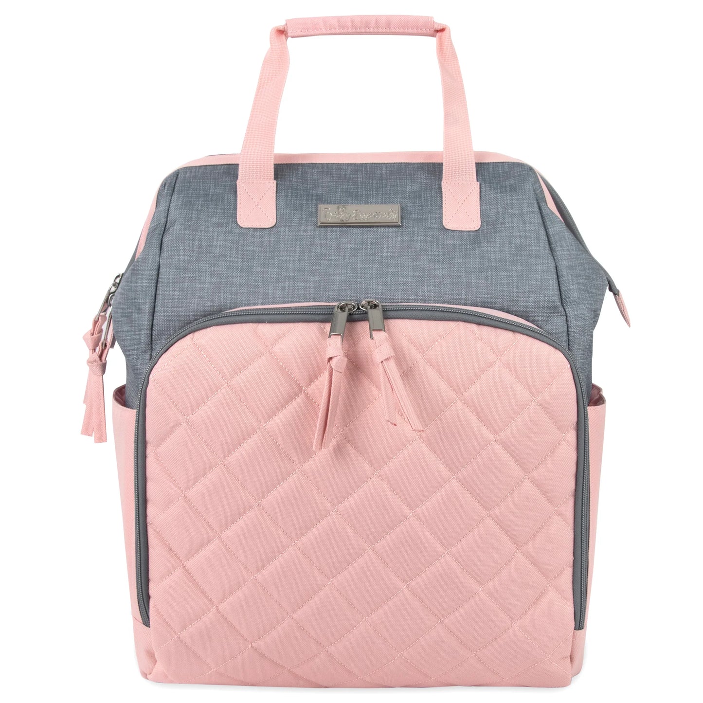 Baby Essentials Two-Tone Wide Opening Diaper Bag Backpack with Changing Pad and Stroller Straps