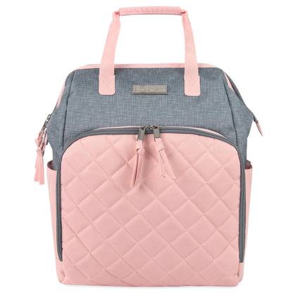 Baby Essentials Two-Tone Wide Opening Diaper Bag Backpack with Changing Pad and Stroller Straps