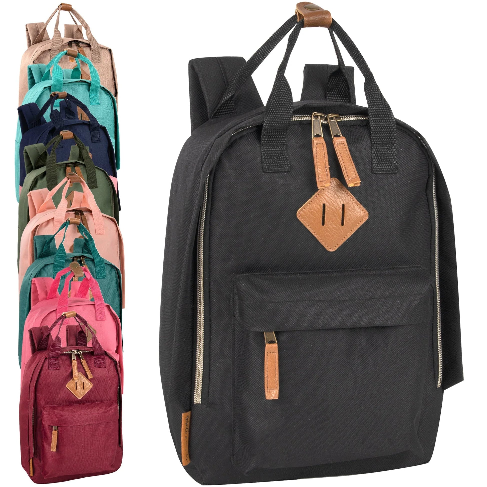 12-Inch Squared Mini Backpack with Twin Handle - 8 Colors