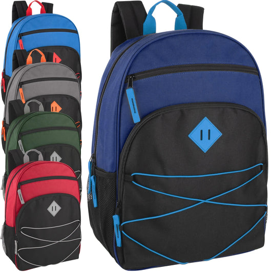 17-Inch Multi Pocket Bungee Backpack - 5 Colors