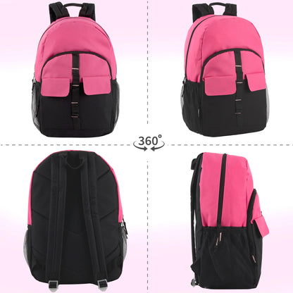 18 Inch Double Flap Daisy Chain Backpack - 3 Pastel Colors