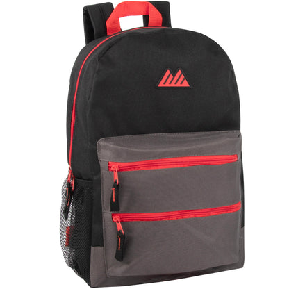 17-Inch Double Front Zippered Pocket Backpack