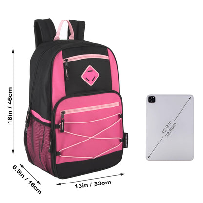19 Inch Dome Bungee Backpack with Laptop Section - Girls Assortment