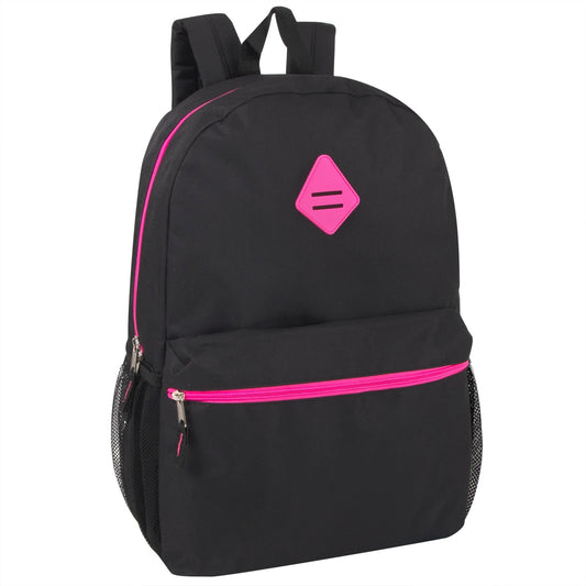 19 Inch Lash Tab Backpack W Side Mesh Pockets - Girls Colors