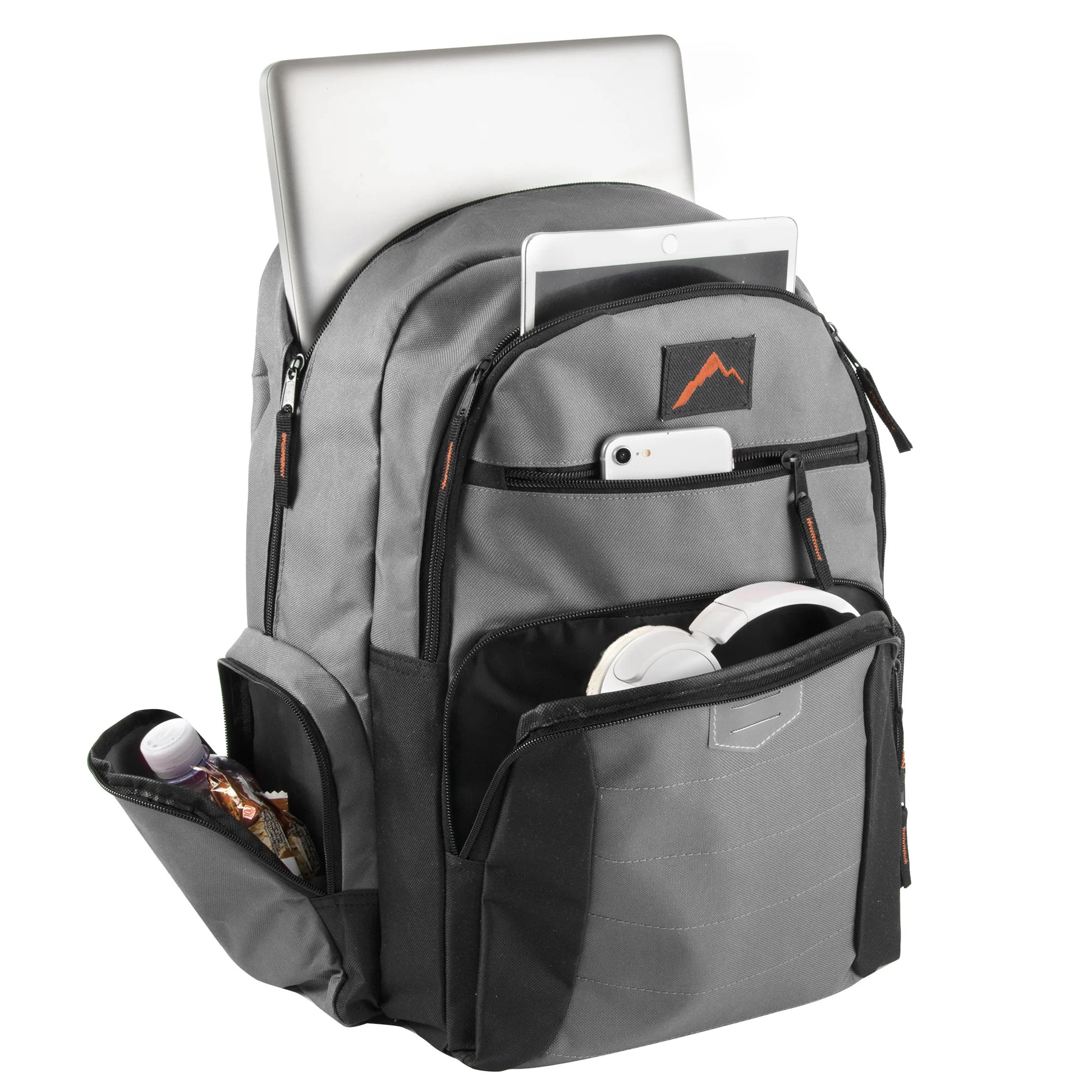 18-Inch Reflective Multi Pocket Backpack with Laptop Section - 4 Dark Colors