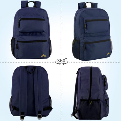 17 Inch Double Front Pocket Backpack - 4 Colors